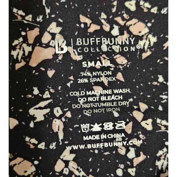 Buffbunny Leggings Womens Size Small Speckled Black High Waisted Activewear - Picture 3 of 8